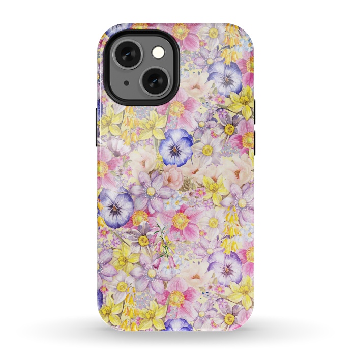 iPhone 13 mini StrongFit Lovely Spring Pansy Pattern by  Utart