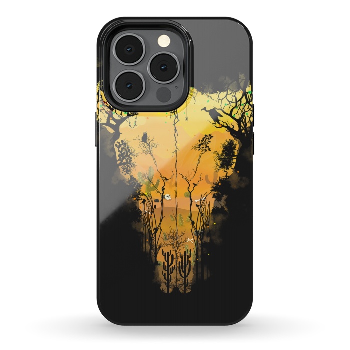 iPhone 13 pro StrongFit Dark Desert Cow Skull by Sitchko