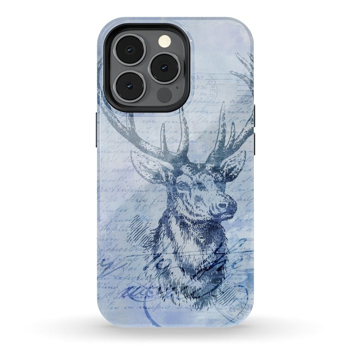 iPhone 13 pro StrongFit Blue Nostalgic Deer by Andrea Haase