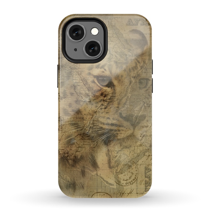 iPhone 13 mini StrongFit Cheetah Vintage Style by Andrea Haase