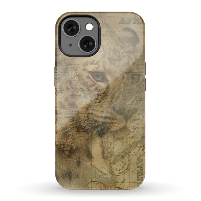iPhone 13 StrongFit Cheetah Vintage Style by Andrea Haase