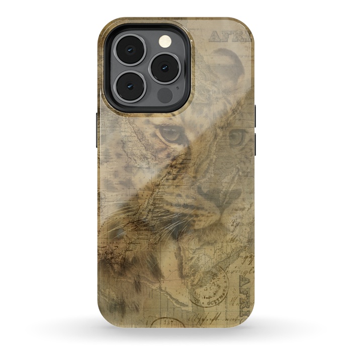 iPhone 13 pro StrongFit Cheetah Vintage Style by Andrea Haase