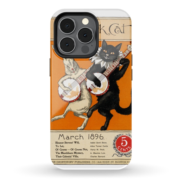 iPhone 13 pro StrongFit Cat And Rabbit Vintage Poster by Andrea Haase