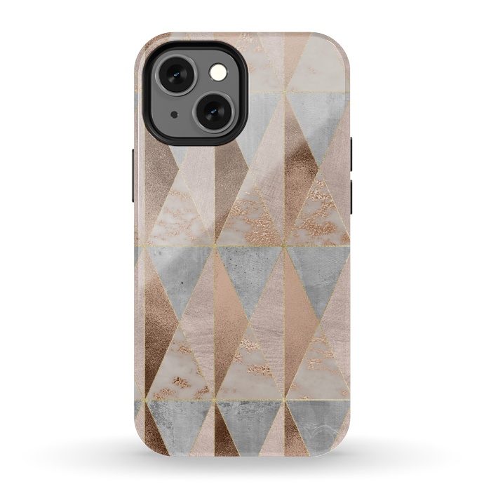 iPhone 13 mini StrongFit Modern Marble Geode Copper Triangle Argyle by  Utart