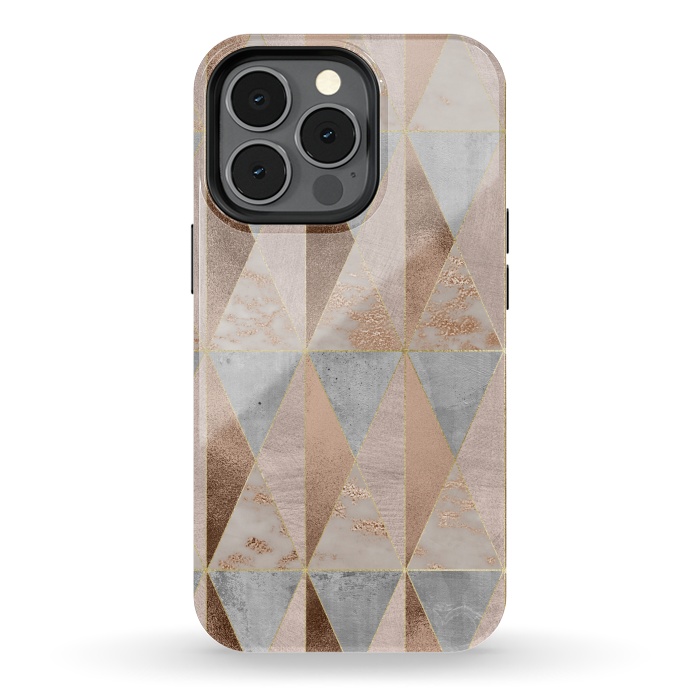 iPhone 13 pro StrongFit Modern Marble Geode Copper Triangle Argyle by  Utart