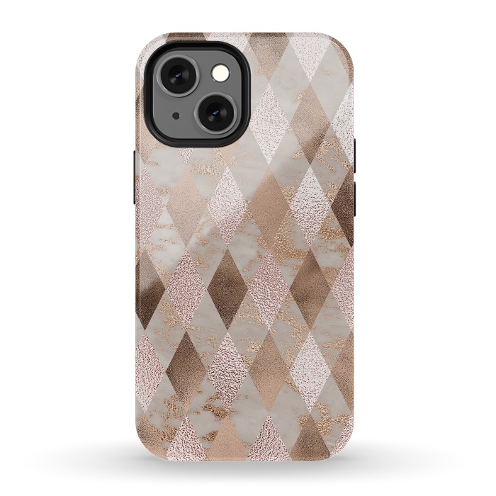iPhone 13 mini StrongFit Abstract Trendy Copper Concrete Argyle Pattern by  Utart