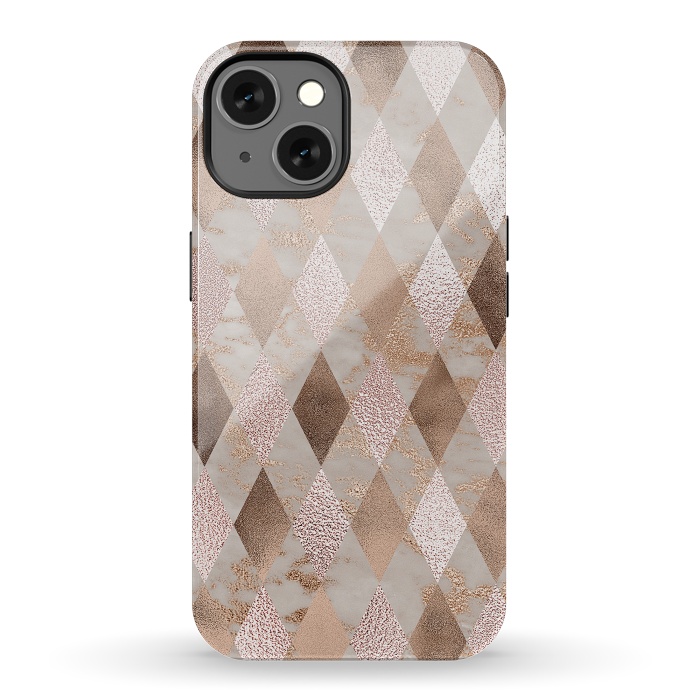 iPhone 13 StrongFit Abstract Trendy Copper Concrete Argyle Pattern by  Utart