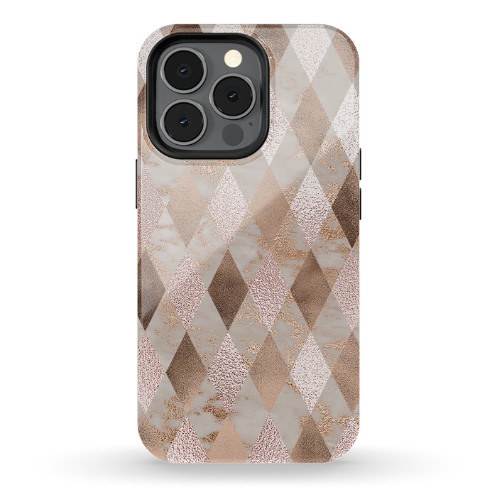 iPhone 13 pro StrongFit Abstract Trendy Copper Concrete Argyle Pattern by  Utart