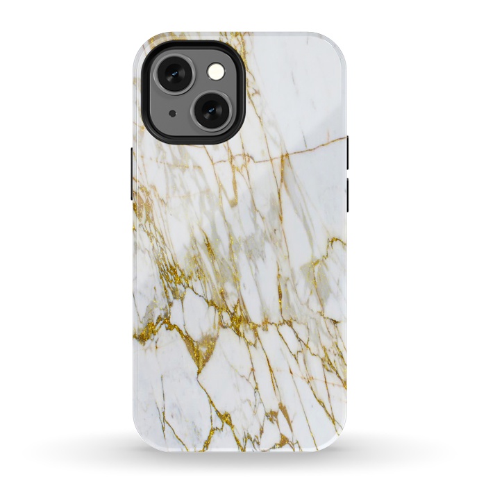 iPhone 13 mini StrongFit white gold marble by haroulita