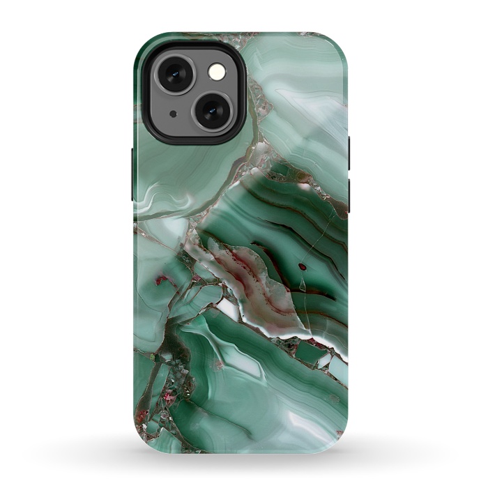 iPhone 13 mini StrongFit Green Malachite Agate by  Utart