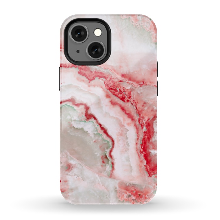 iPhone 13 mini StrongFit Coral Red Veined Agate by  Utart