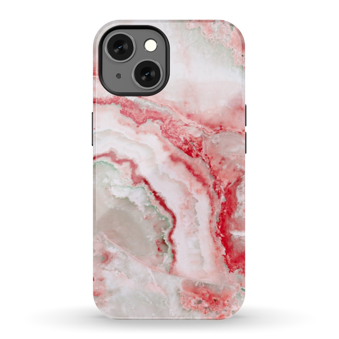 iPhone 13 StrongFit Coral Red Veined Agate by  Utart
