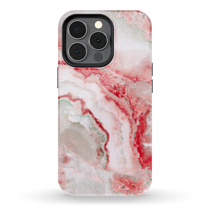 iPhone 13 pro StrongFit Coral Red Veined Agate by  Utart