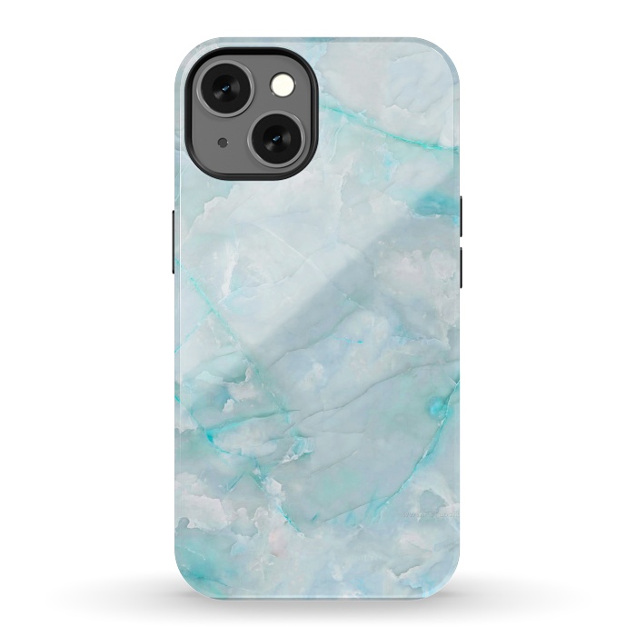 iPhone 13 StrongFit Light Blue Veined Agate by  Utart
