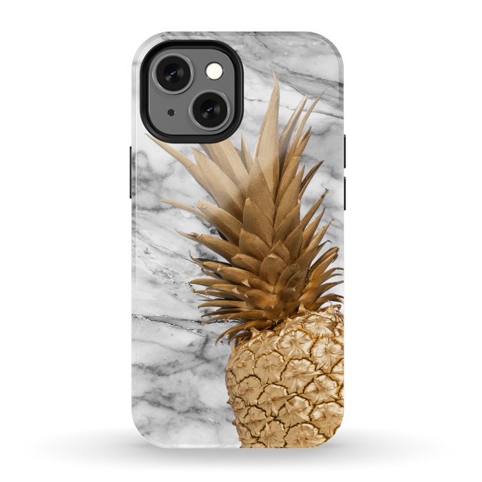 iPhone 13 mini StrongFit Gold Pineapple on Marble by  Utart