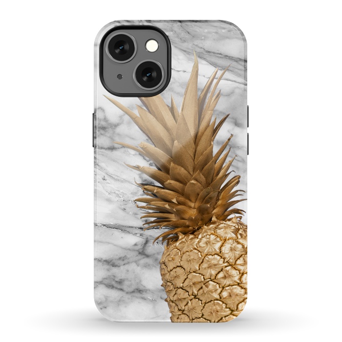 iPhone 13 StrongFit Gold Pineapple on Marble by  Utart