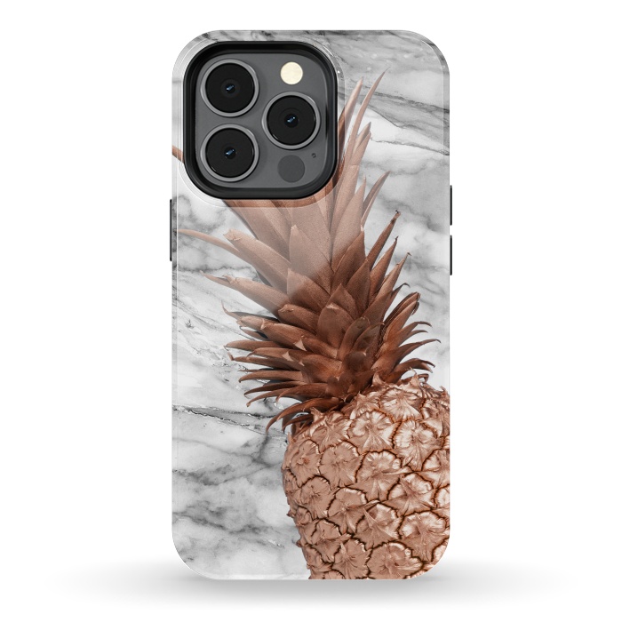 iPhone 13 pro StrongFit Rose Gold Pineapple on Marble by  Utart