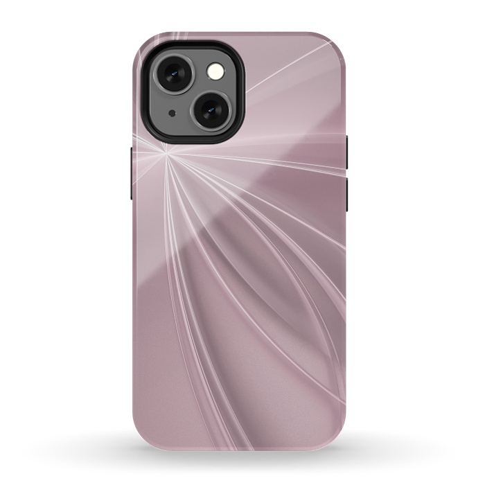 iPhone 13 mini StrongFit Fractal Light Rays Soft Pink by Andrea Haase