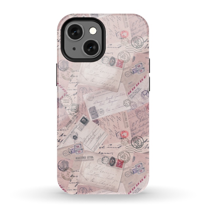 iPhone 13 mini StrongFit Vintage Letter Collage In Soft Pink by Andrea Haase