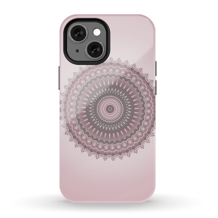 iPhone 13 mini StrongFit Soft Pink Mandala Design by Andrea Haase