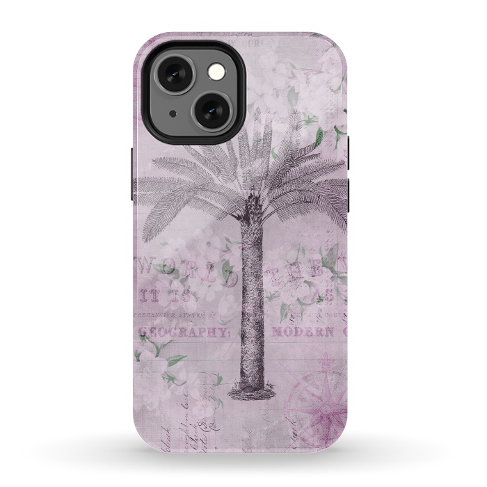 iPhone 13 mini StrongFit Vintage Palm Tree Art by Andrea Haase