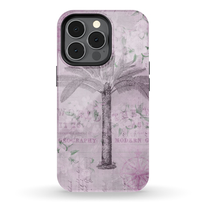 iPhone 13 pro StrongFit Vintage Palm Tree Art by Andrea Haase