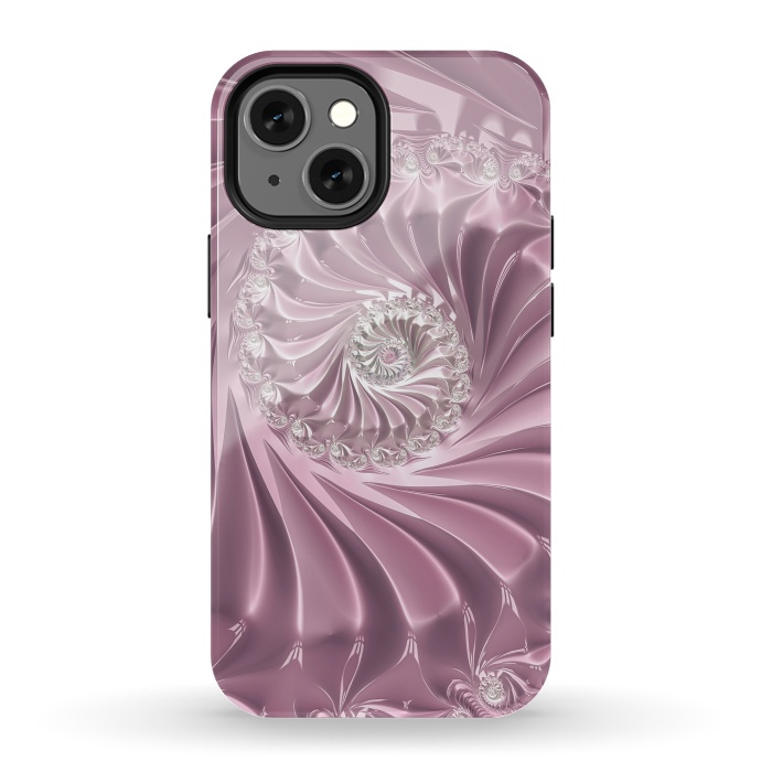 iPhone 13 mini StrongFit Soft Pink Glamorous Fractal by Andrea Haase