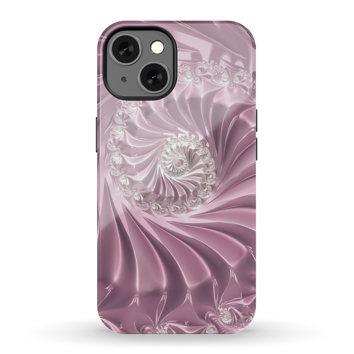 iPhone 13 StrongFit Soft Pink Glamorous Fractal by Andrea Haase