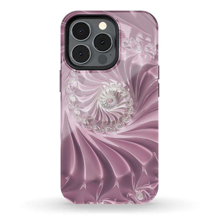 iPhone 13 pro StrongFit Soft Pink Glamorous Fractal by Andrea Haase