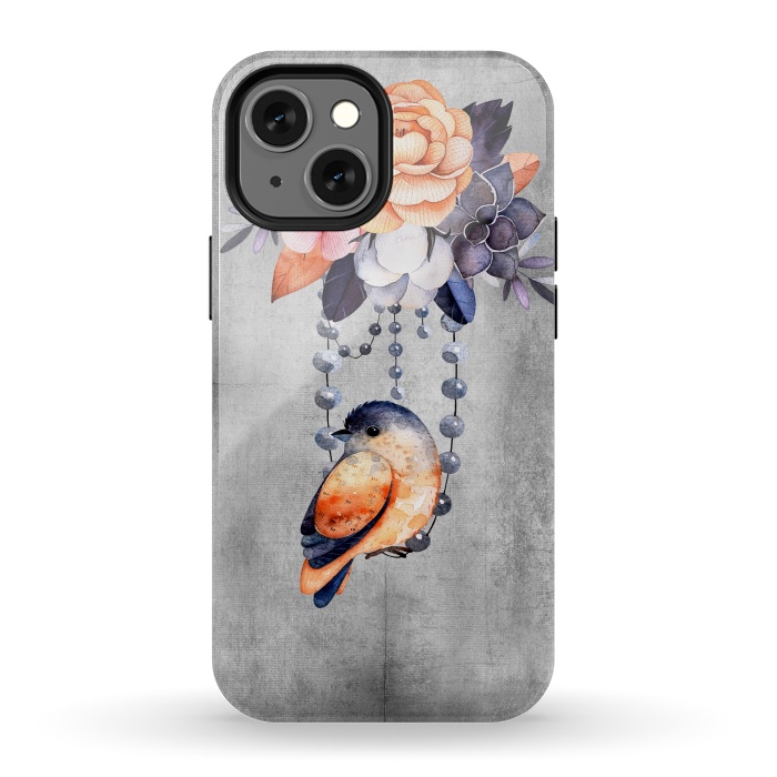 iPhone 13 mini StrongFit Vintage flowers and bird by  Utart