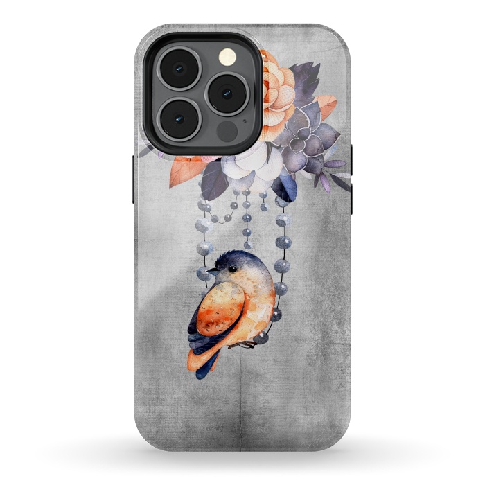 iPhone 13 pro StrongFit Vintage flowers and bird by  Utart