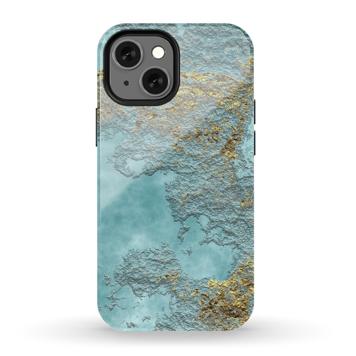 iPhone 13 mini StrongFit Gold Teal Minearal by Andrea Haase