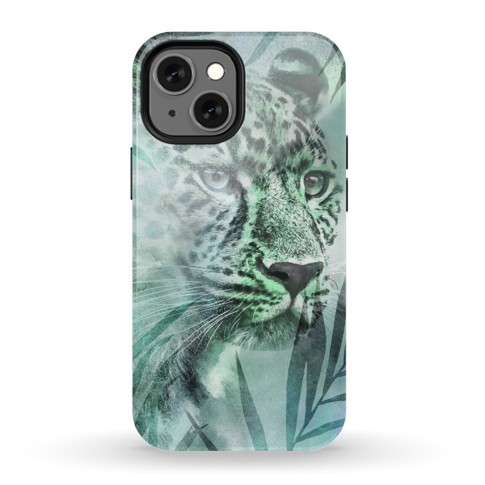 iPhone 13 mini StrongFit Cheetah Green Jungle 2 by Andrea Haase