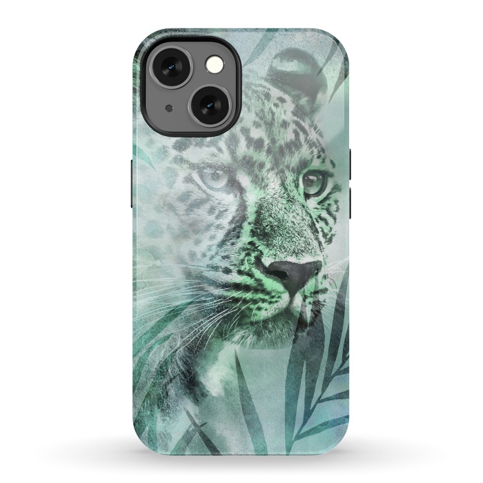 iPhone 13 StrongFit Cheetah Green Jungle 2 by Andrea Haase