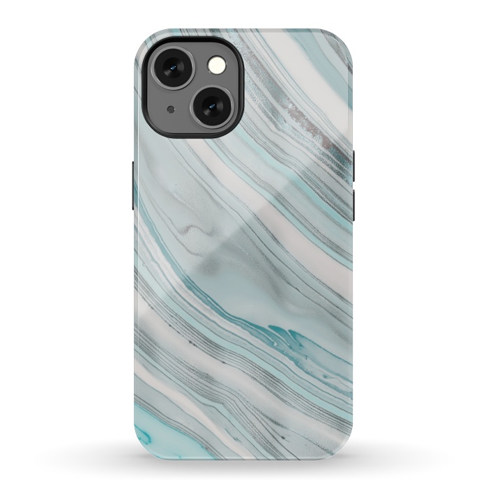 iPhone 13 StrongFit Teal Marble Elegance 2 by Andrea Haase