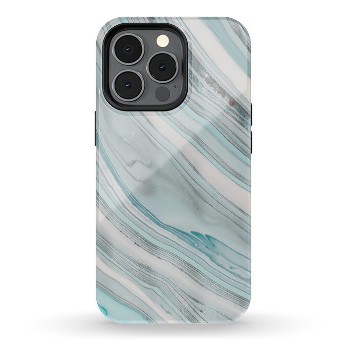 iPhone 13 pro StrongFit Teal Marble Elegance 2 by Andrea Haase