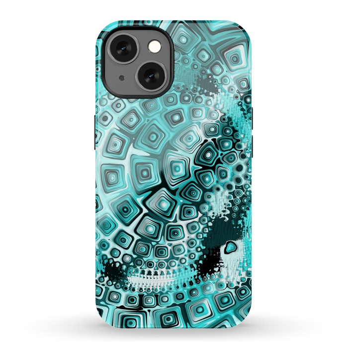 iPhone 13 StrongFit Teal Blue Fractal 2 by Andrea Haase