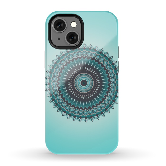 iPhone 13 mini StrongFit Mandala Turquoise 2 by Andrea Haase