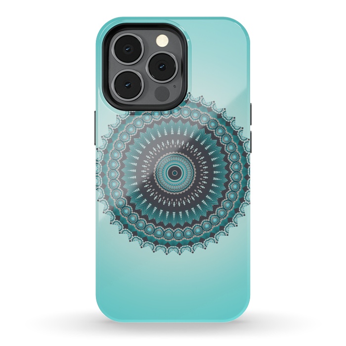 iPhone 13 pro StrongFit Mandala Turquoise 2 by Andrea Haase