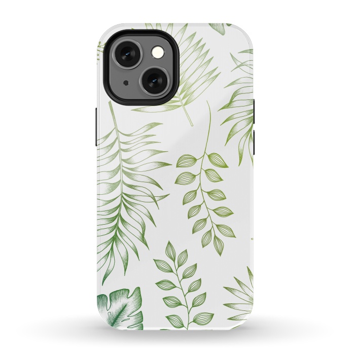 iPhone 13 mini StrongFit Tropical Leaves by Barlena