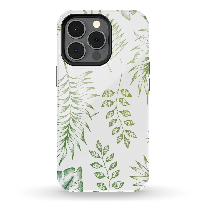 iPhone 13 pro StrongFit Tropical Leaves by Barlena