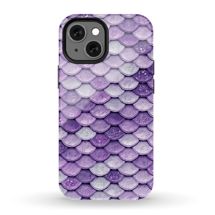 iPhone 13 mini StrongFit Purple Metal Glitter Mermaid Scales by  Utart