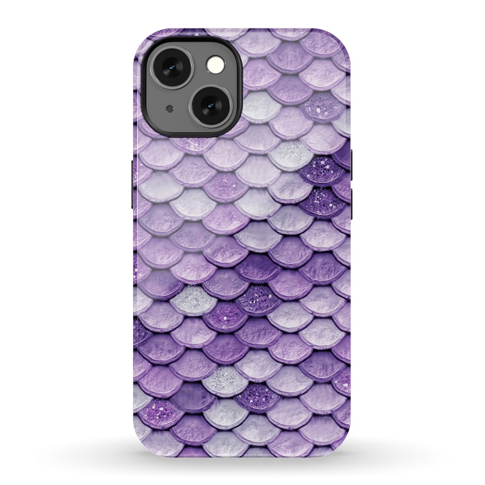 iPhone 13 StrongFit Purple Metal Glitter Mermaid Scales by  Utart