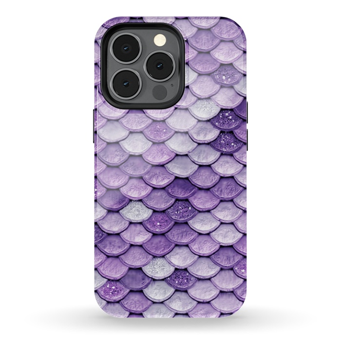 iPhone 13 pro StrongFit Purple Metal Glitter Mermaid Scales by  Utart