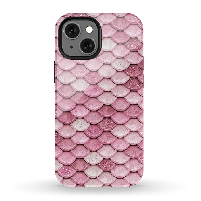 iPhone 13 mini StrongFit Pink Glitter Mermaid Scales by  Utart