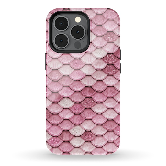 iPhone 13 pro StrongFit Pink Glitter Mermaid Scales by  Utart