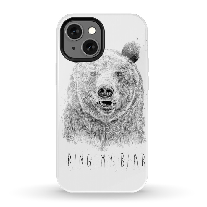 iPhone 13 mini StrongFit Ring my bear (bw) by Balazs Solti