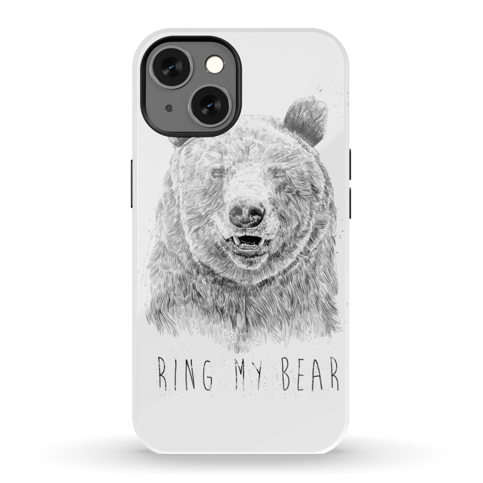 iPhone 13 StrongFit Ring my bear (bw) by Balazs Solti