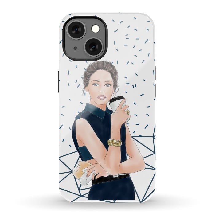 iPhone 13 StrongFit Fashion Girl with Coffee by DaDo ART