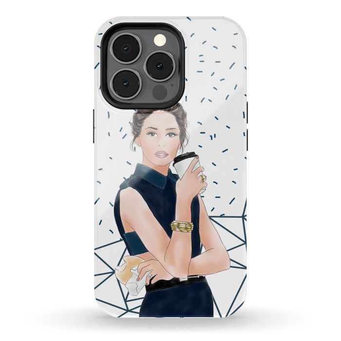 iPhone 13 pro StrongFit Fashion Girl with Coffee by DaDo ART